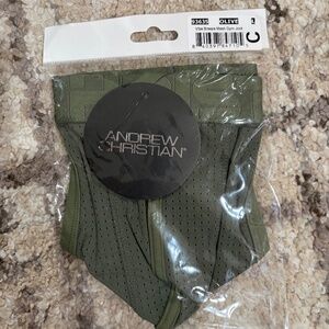 NWT Andrew Christian L Olive Vibe Breeze Mesh Gym Jock (93635)